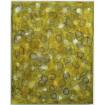 19.13.50 Bubbles auf gelb 2019 Pigment, Acryl, Alu Dibond 50 x 40 cm