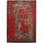 Lava Red Grün 2021 Pigment, Acryl, Holz 18 x 12,5 cm