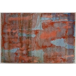 Privatsammlung - Fluide orange 2022 - Pigment, Acryl, Hartfaserplatte - 16,5 x 24, 4 cm