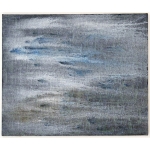 Wasservorhang graublau 2021 Pigment, Acryl, Leinen 120 x 100 cm
