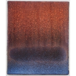 Kupfer zu Blau 2023 Pigment, Acryl, Leinen 30 x 25 cm