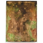 Kupfergrün 2024 Pigment, Acryl, Holz 13 x 9,9 cm