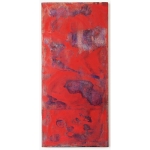 Cadmiumrot auf Blau 2025 Pigment, Acryl, Holz 56 x 26 cm