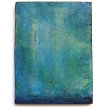 Blaugrün 2025 Pigment, Acryl, Holz 20 x 15,3 cm