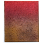 Kupfer Violett zu Space Grün 2025 Pigment, AcrylHolz 40 x 21 cm