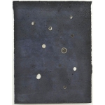 Gestirne blau 2022 Pigment, Acryl, Papier collagiert 31 x 24 cm