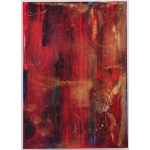 Goldschleier über Rot 2023 Pigment, Acryl, Papier 14,7 x 10,5 cm