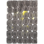 Schwarz gelb getupft 2025 Tusche, Papier 30 x 21,8 cm